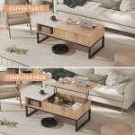 Lift Top Coffee Table with Hidden Storage - Oak