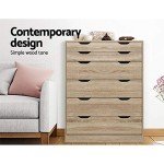 6-Drawer Oak Tallboy Chest of Drawers