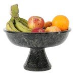Black Marble Fruit Bowl - 12x8 Inch Decor