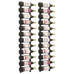 Black Iron Wall Mounted Wine Rack - 24 Bottles