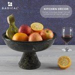 Black Marble Fruit Bowl - 12x8 Inch Decor