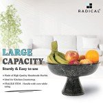 Black Marble Fruit Bowl - 12x8 Inch Decor