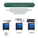 High Gloss LED Nightstand with USB Ports