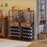 Freestanding 16-Bottle Wine Rack with Drawer