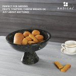 Black Marble Fruit Bowl - 12x8 Inch Decor