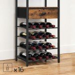 Freestanding 16-Bottle Wine Rack with Drawer