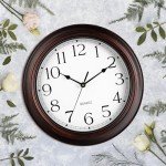 Vintage 12-Inch Silent Wall Clock - Bronze