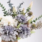 Silk Dahlia Flower Arrangement in Glass Vase