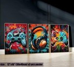 Retro Video Game Wall Art Set for Gamers