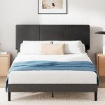 Zinus Queen Size Grey Fabric Bed Frame