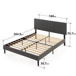 Zinus Queen Size Grey Fabric Bed Frame