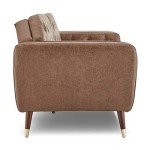 Sarantino Brown Faux Velvet Sofa Bed Couch