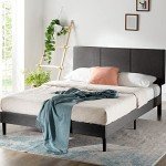 Zinus Queen Size Grey Fabric Bed Frame