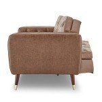 Sarantino Brown Faux Velvet Sofa Bed Couch