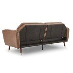 Sarantino Brown Faux Velvet Sofa Bed Couch