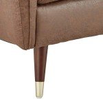 Sarantino Brown Faux Velvet Sofa Bed Couch