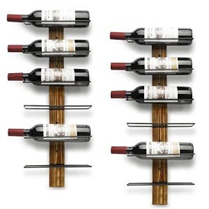 Wall-Mounted Pine Wood Wine Rack for 12 Bottles