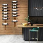 Wall-Mounted Pine Wood Wine Rack for 12 Bottles