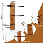 Wall-Mounted Pine Wood Wine Rack for 12 Bottles