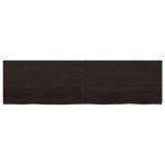 Dark Grey Solid Oak Wall Shelf - Live Edge Design