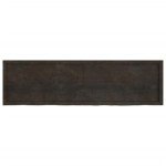 Dark Grey Solid Oak Wall Shelf - Live Edge Design