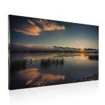 Tranquil Sunrise Lake Canvas Wall Art 100x50cm