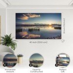 Tranquil Sunrise Lake Canvas Wall Art 100x50cm
