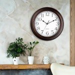Vintage 12-Inch Silent Wall Clock - Bronze