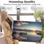 Tranquil Sunrise Lake Canvas Wall Art 100x50cm