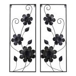 Colorful Flower Metal Wall Art Set of 2