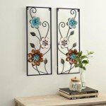 Colorful Flower Metal Wall Art Set of 2