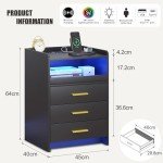 Dystler Wireless Charging Nightstand with RGB Light