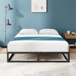 Zinus Joseph Queen Metal Bed Frame - Black
