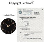 Large Black Wall Clock with Rose Gold Numbers