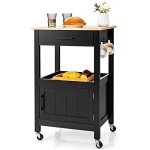 Giantex Rolling Kitchen Island Cart with Storage