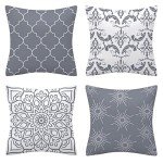 Set of 4 Soft Grey Cushion Covers 45x45cm