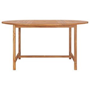 Teak Wood Outdoor Garden Table - 150x76cm Brown