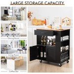 Rolling Kitchen Island Cart with Drawer & Towel Rack