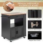 Rolling Kitchen Island Cart with Drawer & Towel Rack