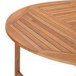 Teak Wood Outdoor Garden Table - 150x76cm Brown