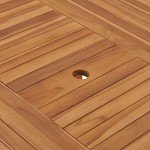 Teak Wood Outdoor Garden Table - 150x76cm Brown