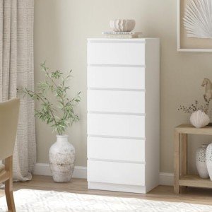White 6-Drawer Dresser Chest Storage Organizer