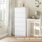 White 6-Drawer Dresser Chest Storage Organizer
