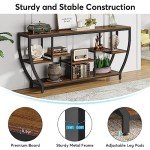 Rustic Industrial 70.9-Inch Console Table with Shelves