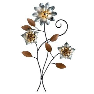 Vintage Floral Metal Wall Art for Living Room