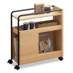 Slim Wood Grain Dining and Kitchen Storage Wagon