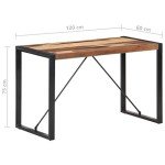 Industrial Acacia Wood Dining Table with Steel Legs