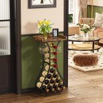 Freestanding Wine Rack with Glass Holder and Tabletop
