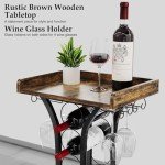 Freestanding Wine Rack with Glass Holder and Tabletop