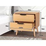 Scandinavian Two-Drawer Bedside Table in Wood